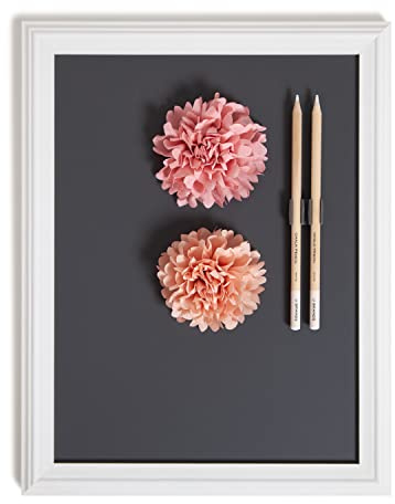 U Brands Magnetic Chalkboard with Decorative Frame, Office Supplies, Includes Magnets and Chalk Pencils, 11” x 14”