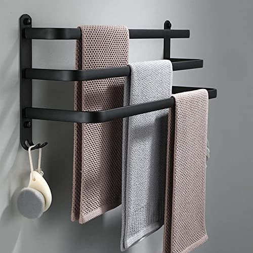 Towel Rail, 60CM Towel Rail Self Adhesive, Towel Rack Wall Mounted, Hand Towel Holder, Three-rod Towel Holder for Bathroom Kitchen