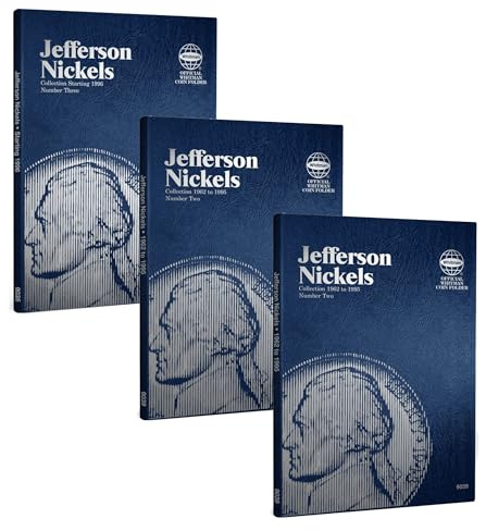 Whitman U.S. Jefferson Nickel Coin Folder Three Volume Set 1938 – 2023#’s 9009, 9039, 9035