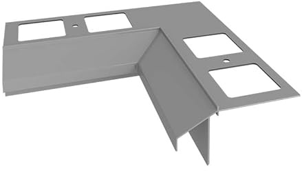 Renoplast® Aluminium Angle Intérieur 90° Pour Profilé D'égout K100R Gris | Finition de Terrasse| Sols Carrelés sur Mortier-colle | Systèmes D'évacuation D'eau Profilé Angulaire | Revêtement par Poudre