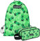 Baagl Minecraft Federmäppchen und Turnbeutel Set 2 Teilig für Jungen und Mädchen, Schule Mäppchen, Gymsack, Federmappe, Schuhbeutel, Federtasche für Teenager, Kinder Etui (Creeper)