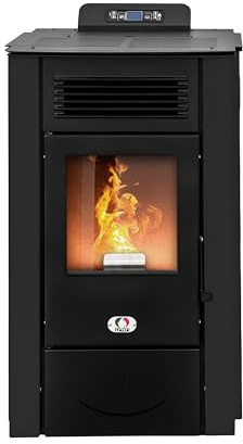 STUFE A PELLET ITALIA Colorado 15 KW | Pelletöfen Effizienz 92% Heizt 140m² Autonomie 15 Std. Programmierbar 5 Geschwindigkeiten und Leistungsstufen 24 Monate Garantie Schwarz