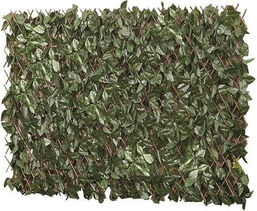 Garden Gear Expandable Artificial Hedge Trellis 1m x 2m Privacy Screening Panel for Gardens Patios, Balcony, and Terraces (Ivy Leaf)