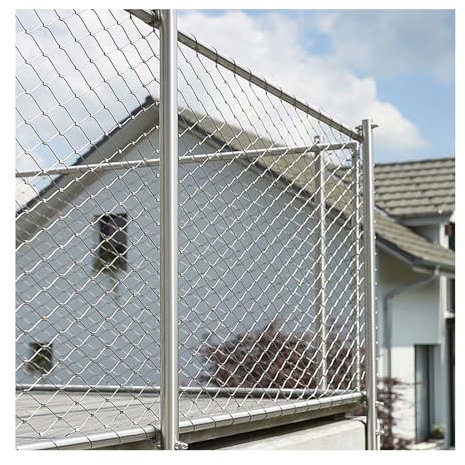 Grillage de sécurité en acier inoxydable - Treillage de sécurité extérieur - Multifonctionnel - Clôture rigide de 2,5 mm de diamètre - Dimensions : H 0,6 x L 5 m