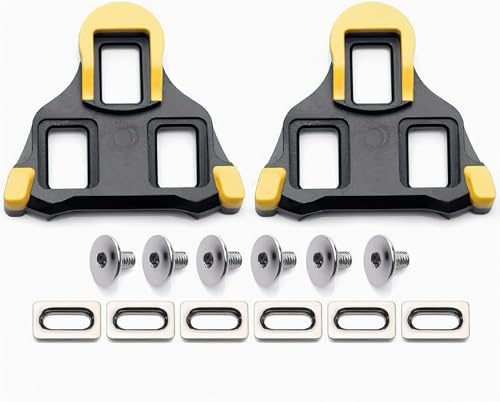 Cuilane Premium SPD SL Cleats for Cycling Shoes, Compatible with Shimano SPD SL Cleats, Durable, Anti-Slip, High-Performance for Road and Indoor Bikes, Yellow