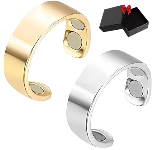 OIXYAZ Sömni Anello da donna per la menopausa，Migliora la qualità del sonno e allevia lo stressConfezioni regalo (oro e argento)