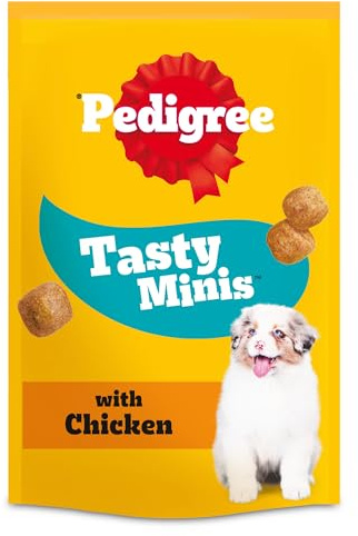 Pedigree Tasty Minis - Puppy treats, chewy cubes with chicken - training treats, Pack of 8 (8 x 125 g)