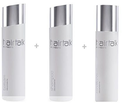 HAIRTALK Arcos Pflegeset Shampoo 250 ml + Balsam 250 ml + Conditioner 200 ml für Extensions,Haarverlängerungen,Bondings