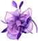 Lurrose Diadema de organza para el pelo con plumas, accesorio para el cabello, tocado para niñas y mujeres, 1 unidad (Paquete de 1), color púrpura, para ocasiones especiales y uso diario
