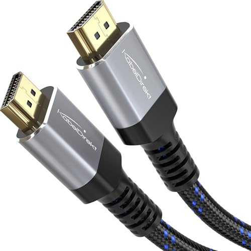 KabelDirekt – Câble HDMI 8K/4K – 5,0m, nylon, métal