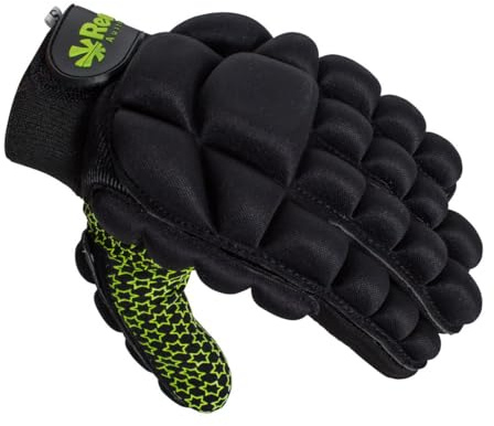Reece Gant de Hockey - Gant Complet Confort - Bouchons en Silicone pour Une Meilleure Prise en Main et Une Protection Complète - Fermeture Velcro - Gant Gauche - Noir - Taille XXXS