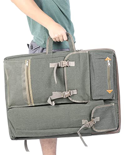 Ejoyous Zeichenbrett Rucksack, Multifunktionale Zeichenplatten Tasche wasserdichte Kunst Tragetasche Große Kunsttasche für Zeichnung Künstler Malerei 25,98 x 19,69 Zoll (Grün)