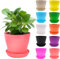 10 Stück Blumentopf Klein mit Untersetzer, 10cm Pflanztopf Plastik Dekorative Pflanztöpfe Bunte, Mini übertopf Kunststoff, Kleine Blumentöpfe Set für Innen und dem Balkon Pflanzen