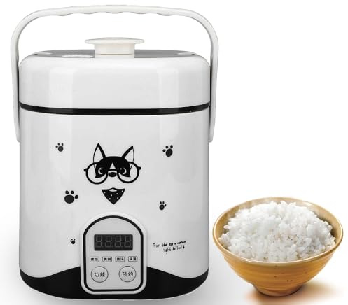 Portable Mini Rice Cooker, 1.2L Electric Rice Cooker Small for 1-3 People, Non Stick Travel Rice maker, Food Steamer, Multi-cooker for Rice, Grain, Quinoa, for RV Dormitory