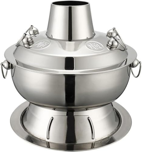 CCKUHN Pentola per stufato Tradizionale Cinese in Rame, pentola per stufato Shabu in Rame Vintage, pentola per stufato Shabu in Acciaio Inossidabile per Alimenti, Pent
