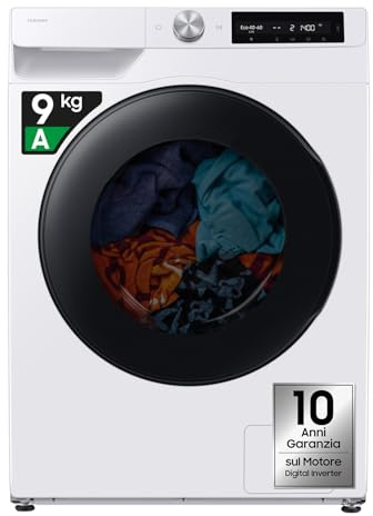 Samsung Lavasciuga AI Control EcoDosatore WD90HG6U94BE/U3 Libera installazione, 9/6 Kg, Wifi, Ecodosatore, Super Speed, Vapore, Carica Frontale, 60l x 85h x 69p cm