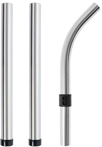Reliapart 32mm Chromed Steel (3 Pack) Vacuum Extension Rod and Bent End Tube Kit Compatible for Numatic Henry Hetty George and NRV Vacuum Cleaners 601023 Universal Connector Replacement
