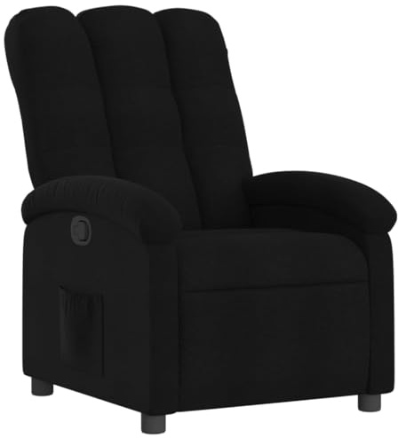 HFXHIJXQ Poltrona relax nera con funzione di riposo manuale, 135°, 70 x 93 x 101 cm, in poliestere, struttura in legno, metallo, tasca laterale, rivestimento per poltrona per soggiorno, casa, cinema