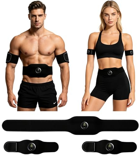 Vutlace Next Generation Ultra Muscle Stimulator 3-in-1 Set, Muscle Fitness AB Belt, 12 Modes & 19 Intensity, Firming & Strengthening Workout Equipment for Abs, Arms, for Fitness Enthusiasts