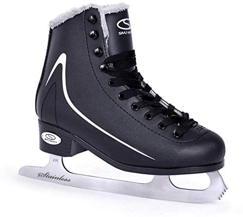 SMJ Calgary Herren Schlittschuhe Eiskunstlauf Eislaufschuhe Klassische Eislauf Schwarz | Größen: 42, 43, 44, 45, 46