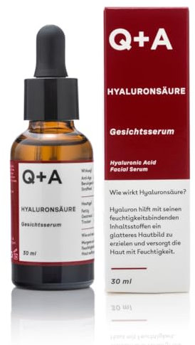 Q+A Hyaluronsäure Gesichtsserum. Feuchtigkeitsspendendes Serum für ein gesundes und glatteres Hautbild. 30 ml