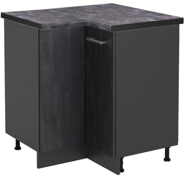 Vicco Mobile ad angolo cucina R-Line, Calce nera, 75.6 cm PL Antracite, per la libera combinazione all'interno di sistemi cucina modulari