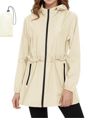 SotRong Veste d'été légère et imperméable à capuche pour femme, manteau de pluie à capuche, veste coupe-vent pour randonnée, course à pied, marche, camping