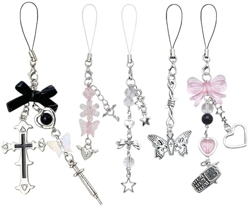 DKDDSSS 5 Piezas Cadena para Teléfono Móvil, Colgante para Movil, Cordón para Llaves, Cuerda Lanyard Teléfono Celular, Llavero Cuerda, para Pulseras cordón para Llavero