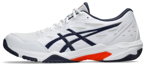 ASICS Men's Gel-Rocket 11 Indoor Sport Shoes, 11.5, White/Indigo Fog
