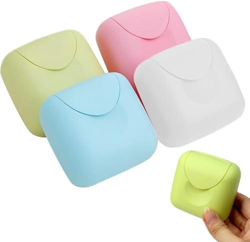 4 pièces Boîte à savon de voyage, porte-savon pour barre de savon avec couvercle étanche, anti-fuites, petit porte-savon carré, contenant refermable, porte-savon portable pour voyage, douche, plein