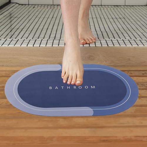 MYLUXY Schnell trocknende saugfähige Badematte Absorbierende Badezimmerteppich 58 x 38,5cm, sicherer Rutschfester Belag,Badvorleger waschbar wasserabsorbierend, ideal für Dusche, Badewanne, Küche