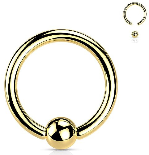 Jewel Barrel Anneau à fermeture par boule BCR - Bijou de piercing à perle captive - 16G (1,2 mm) en acier chirurgical pour nez, septum, cartilage, tragus, sourcil et lèvre - Tailles 6/8/10/12 mm avec