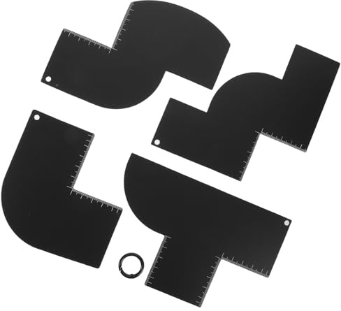 WRITWAA Guida all Allineamento delle Carte da Barbiere e Strumento per Modellazione della Barba Kit di Strumenti per Progettazione Attaccatura dei Capelli Righello di Misurazione