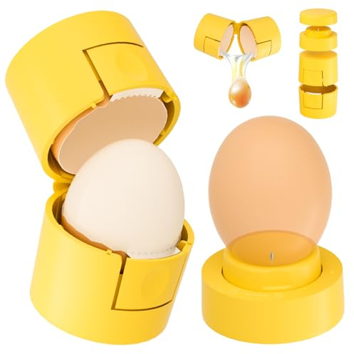 Innovative 2 in 1 Egg Shell Opener, Hard Boiled Egg Peeler Cracker with Piercer, Cute Egg Separator for Raw Eggs, Home Kitchen Gadgets Tool