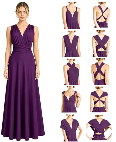 Neteson Mujer Vestido de Noche Largos Elegante Vestido Invitada Boda Fiesta | Multiposicion Vestidos Dama de Honor Graduación Ceremonia Cóctel