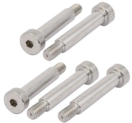 uxcell 304 Stainless Steel Hex Socket Shoulder Bolt 10mm Shoulder Dia 45mm Shoulder Length M8 Thread 5pcs