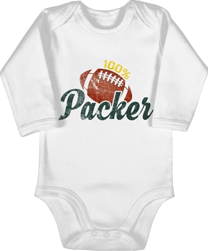 Baby Body langarm Mädchen Junge - Sport & Bewegung - 100% Packer - 3/6 Monate - Weiß - 25. geburtstag cheesehead babybody college football bodies babybodie babybodies strampelanzug langarmbody