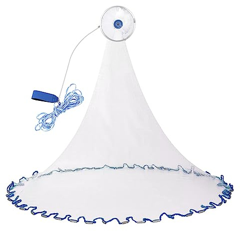 Rete da pesca per la pesca a mano Coperta in nylon da pesca Rete portatile espandibile in rete di nylon Rete da Pesca da Lancio a Mano Rete da Pesca a Maglia in Monofilo di Nylon per Esterni
