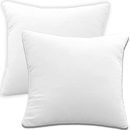 SYSN Cushion Inner Pads (Pack of 2) White Bounce Back Inserts of Standard 18x18 inches (45x45 cm) Size, Hollow Virgin Fibre Fillers For Decorative Scatters in Bed Sofa Outdoor with Stuffing