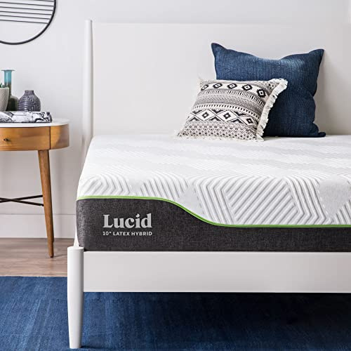 LUCID Colchón Hibrido de Látex elástico | Altura 25cm | Colchon Espuma Viscoelastica con Gel | Muelles Ensacados de Acero | Transpirable | Oeko-Tex | Firmeza Media, 80x190 cm