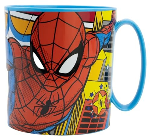 ALMACENESADAN, 5074 Tasse passe au micro-ondes, capacité 265 ml, produit réutilisable ; (Spiderman)