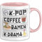 K-Pop Tasse Geschenk Coffee Ramen K-Drama Kpop Fans Geschenkidee Kaffee-Becher (Rosa)