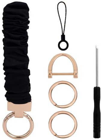 Mikovivi Porte-Clés Dragonne Extensibles, Mignon Bracelet Porte-Clés Cordon de Poignet avec 2 Anneaux et Anneau en D pour Femme Homme Clés de Voiture Portefeuille Carte