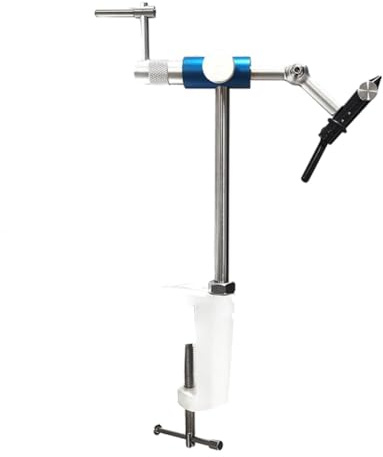 COYEUX Tisch-Fliegenbinde-Schraubstock, drehbarer, Verstellbarer Bindestock aus Aluminiumlegierung, Fliegenbinde-Werkzeug, Flexibles Fliegenfischer-Schraubstock-Set
