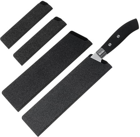 Classicseali 4 custodie protettive per coltelli, protezione coltelli in ABS, protezione lama per coltelli, custodia protettiva per coltelli, coltelli, fodera in feltro antigraffio per la cucina a casa