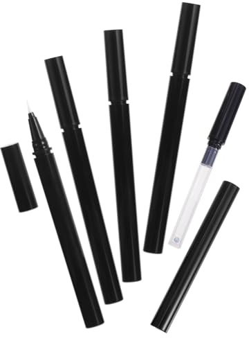 ARTSEWPLY 3pcs Refillable Eyeliner Container Lightweight Plastic Black 1ml Capacity with Brush Applicator for Cosmetic Salons and Markets