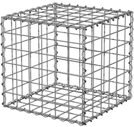 Suregreen Gabion Baskets | Galvanised | Wire Cages (Galvanised, 300x300x300mm) | Silver | Outdoor Use