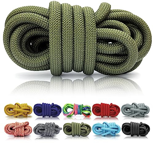 Ganzoo PPM tau Trenzado 5 m en una Pieza 10 mm, Color Armygreen, Polipropileno multifilamento, Cuerda Redonda Ligera para Exteriores, para Correas y Collares de Perro, Nudos Marineros y Trenzado