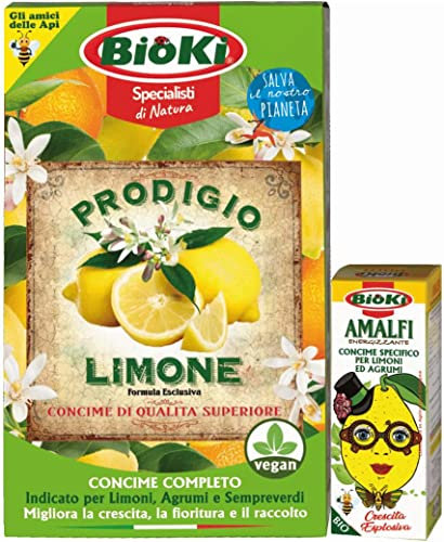 Prodigio limone più Amalfi, kit completo per piante in vaso ed a terra. Specifico Agrumi, Limone, Arancio, Mandarino, Kumquat ecc. Prodotti ad elevata efficenza