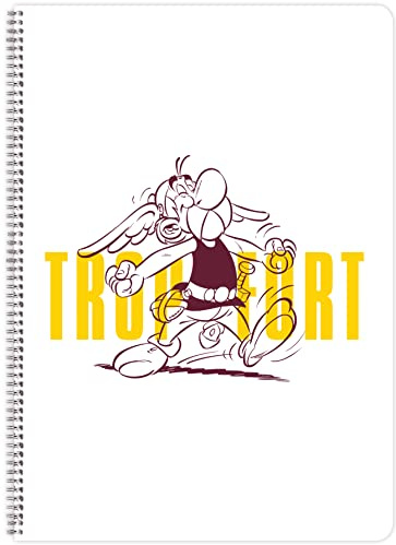 Clairefontaine 813058C - Asterix Spiral Notebook - A4 21x29.7cm 148 Lined Pages Margin White Paper 90g 1 Asterix visual and 1 Obelix visual, random delivery